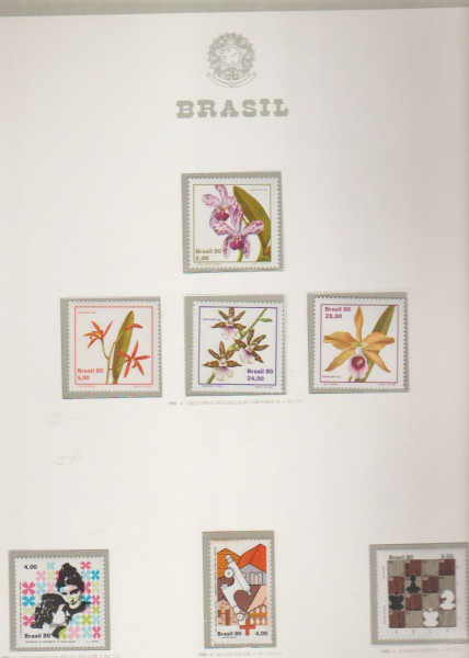 PARTE DE UMA COLEÇÃO DE SELOS COMEMORATIVOS  DO BRASIL