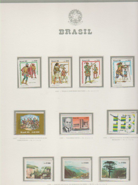 PARTE DE UMA COLEÇÃO DE SELOS COMEMORATIVOS  DO BRASIL