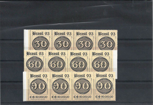 BRASIL - 3 ÓTIMAS QUADRAS 150 ANOS SELO POSTAL