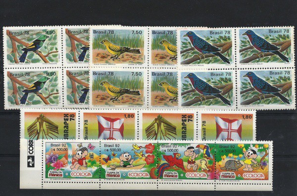 BRASIL - BOM LOTE COM 5 QUADRAS VARIADAS