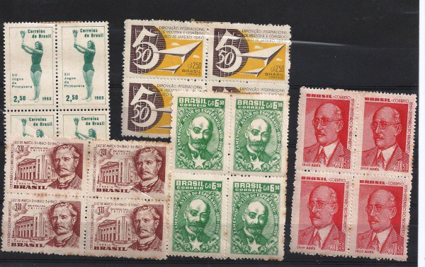 BRASIL - 05 QUADRAS ANO 1960