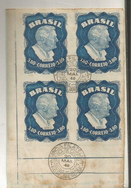 BRASIL, QUADRA A73 C CARIMBO 1 DIA DE CIRCULAÇAO