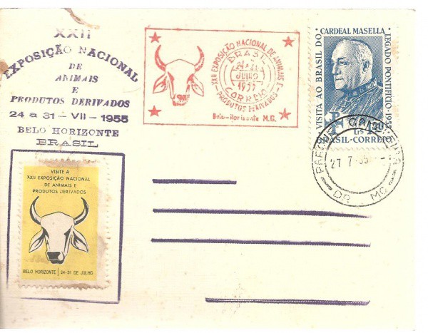 BRASIL - FOLHINHA  - EXPOSIÇÃO NACIONAL DE ANIMAIS  1955
