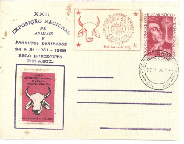 BRASIL - FOLHINHA  - EXPOSIÇÃO NACIONAL DE ANIMAIS  1955