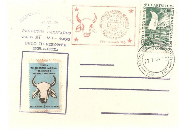 BRASIL - FOLHINHA  - EXPOSIÇÃO NACIONAL DE ANIMAIS  1955