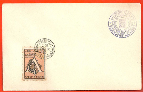 BRASIL - ENVELOPE C/ SELO  - CARIMBO 1947