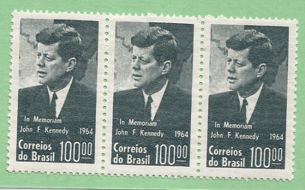 brasil, trinca marmorizados, novos , in memorinm jfk