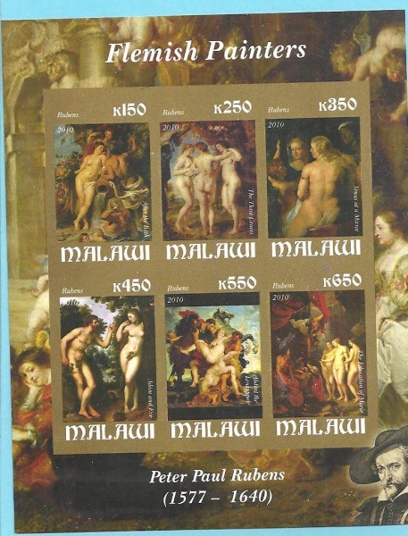 BLOCO DE  SELO ESTRANGEIRO - MALAWI-  PETER PAUL RUBENS