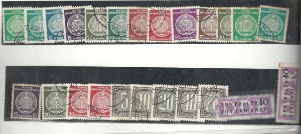 LOTE C BONS SELOS ALEMANHA 1954 A 1957  C 24 SELOS.
