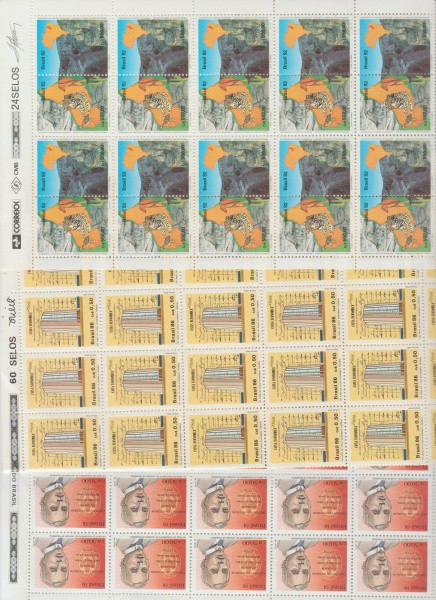 3 FOLHAS DE SELOS BRASIL