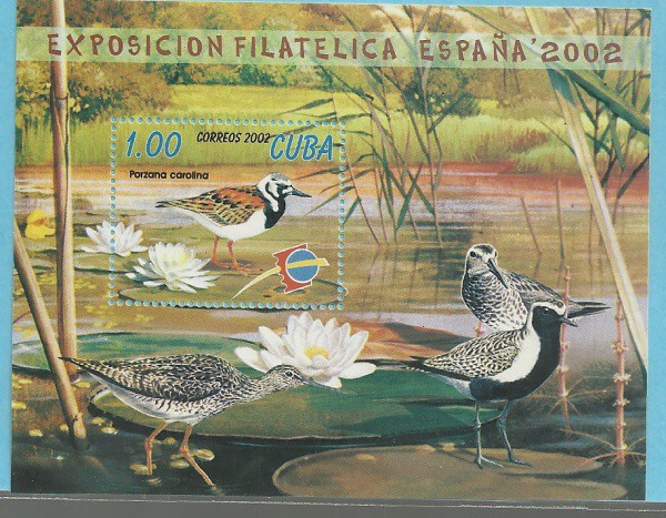 bloco cuba exposicion filatelica espaa 2002