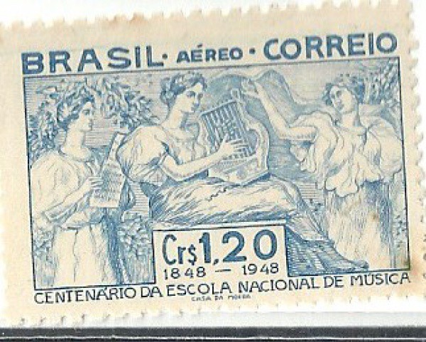 BRASIL- Selo centenário da escola nacional de musica RHM1300 A67