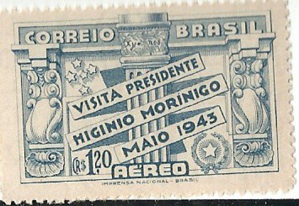 BRASIL- Selo visita do presidente Higino Morinigo A46 RHM40r