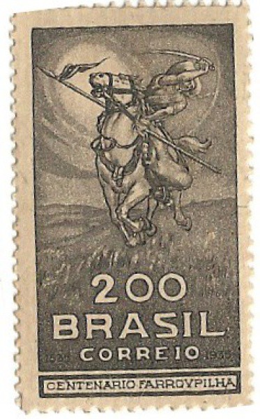 BRASIL- Selo centenario farroupilha C91 RHM1300 200r urbano