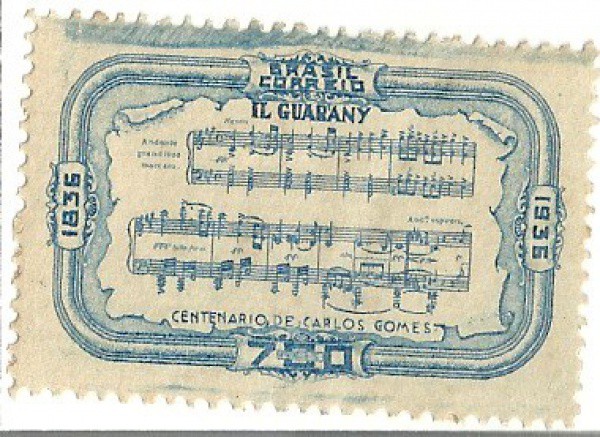 BRASIL- Selo centenario de carlos gomes C106 700r RHM200