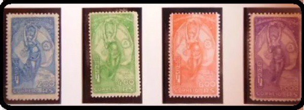 BRASIL - SÉRIE COMPLETA DO SELO VISITA DO PRESIDENTE JUSTO AO BRASIL ANO 1933 RHM C 60 A 63  - SELOS