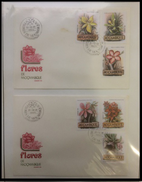 MOÇAMBIQUE - PARTE DE UMA COLEÇÃO COM SELOS E ENVELOPES  EM ESTADO MINT DE CONSERVAÇÃO    ! FLORA FL