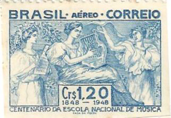 BRASIL - SELO A67 RHM - CENTENÁRIO DA ESCOLA NACIONAL DE MUSICA