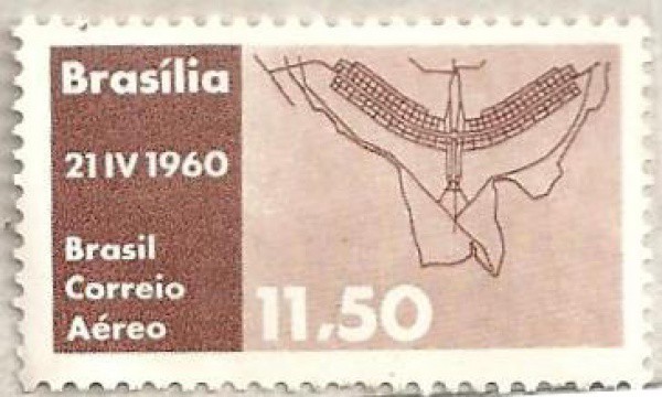 BRASIL - SELO A96 RHM- PLANO PILOTO. INAUG. BRASILIA
