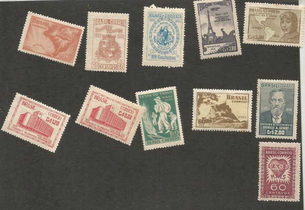 brasil, lote de selos do ano 1951