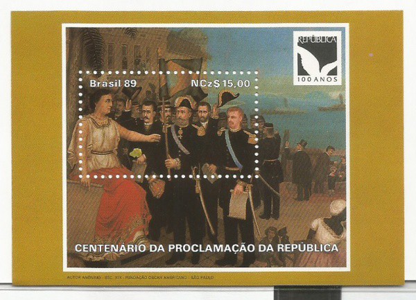 BRASIL, BLOCO B83, NOVO, 100 ANOS PROC DA REPUBLICA