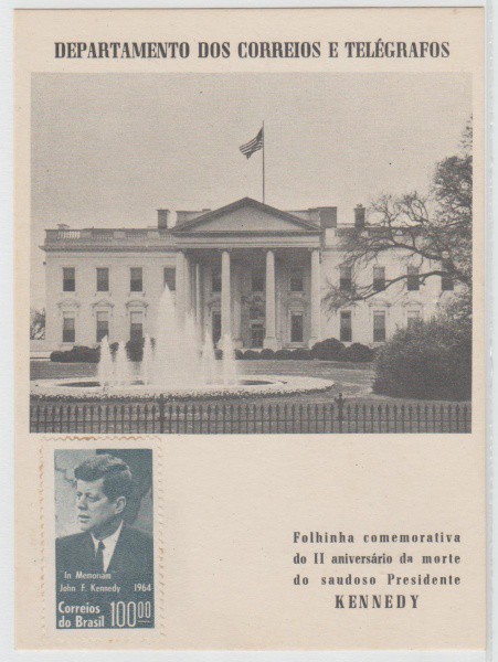 FOLHINHA COMEMORATIVA DO II ANIVERSÁRIO DE MORTE DO SAUDOSO PRESIDENTE JOHN F. KENNEDY