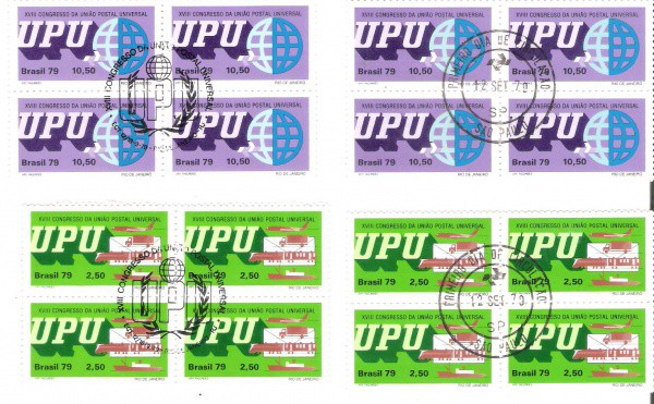 4 QUADRAS DO BRASIL - CARIMBO CBC + 1° DIA - RHM 1106/07 - 1979