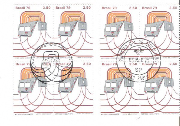 2 QUADRAS DO BRASIL - CARIMBO CBC + 1° DIA - RHM 1079 - 1979