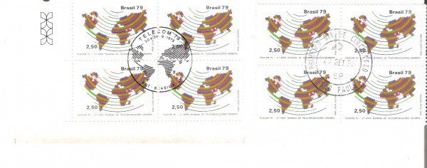 2 QUADRAS DO BRASIL - CARIMBO CBC + 1° DIA - RHM 1116 - 1979