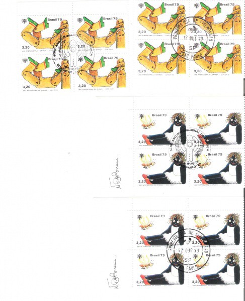 4 QUADRAS DO BRASIL - CARIMBO CBC + 1° DIA - RHM 1123/24 - 1979
