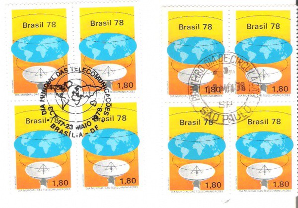 2 QUADRAS DO BRASIL - CARIMBO CBC + 1° DIA - RHM 1035 - 1978
