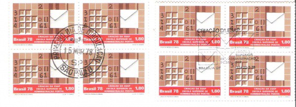 2 QUADRAS DO BRASIL - CARIMBO CBC + 1° DIA - RHM 1033 - 1978