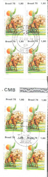 2 QUADRAS DO BRASIL - CARIMBO CBC + 1° DIA - RHM 1066 - 1978