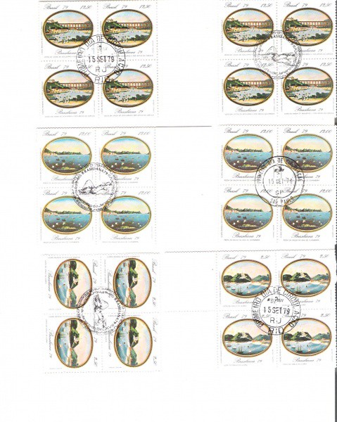 6 QUADRAS DO BRASIL - CARIMBO CBC + 1° DIA - RHM 1110/11/12 - 1979