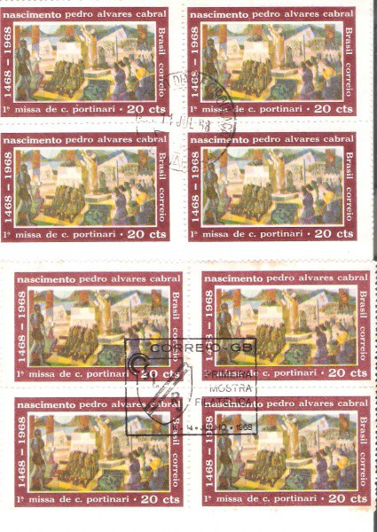 2 QUADRAS DO BRASIL - CARIMBO CBC + 1° DIA - RHM 596 - 1968