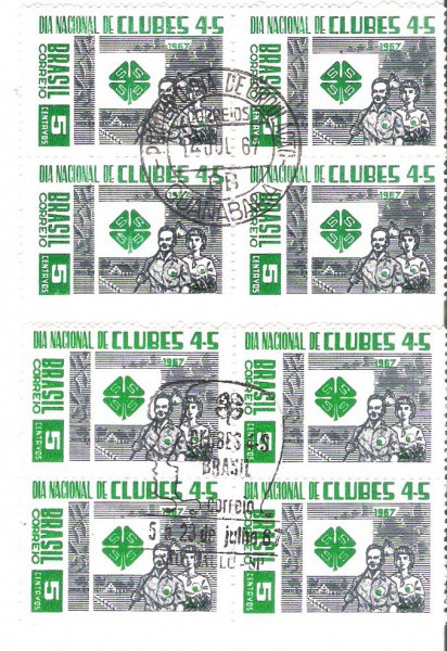 2 QUADRAS DO BRASIL - CARIMBO CBC + 1° DIA - RHM 573 - 1967