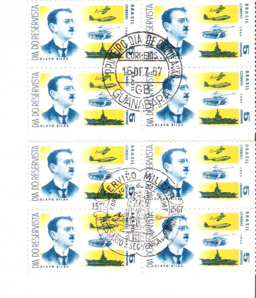 2 QUADRAS DO BRASIL - CARIMBO CBC + 1° DIA - RHM 587 - 1967