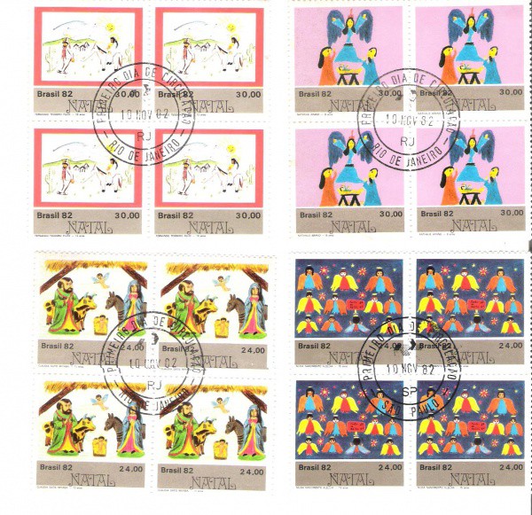 4 QUADRAS DO BRASIL - CARIMBO 1° DIA - RHM 1290/91/92/93 - 1982