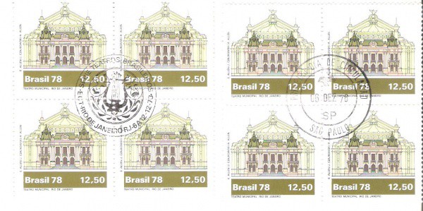 2 QUADRAS DO BRASIL - CARIMBO CBC + 1° DIA - RHM 1078 - 1978