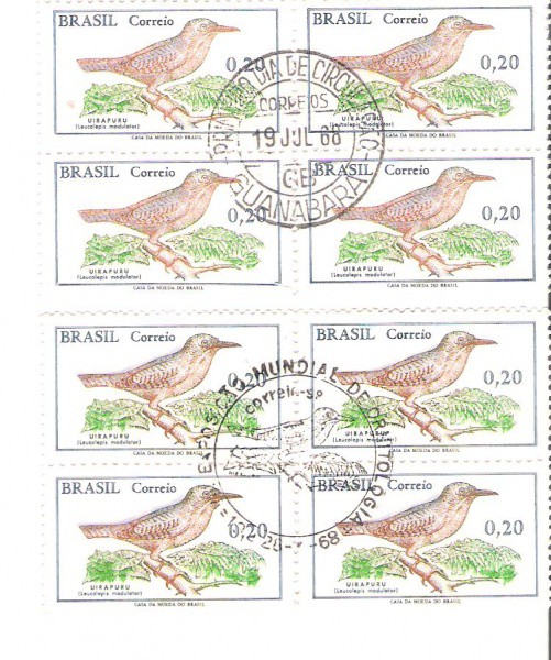 2 QUADRAS DO BRASIL - CARIMBO CBC + 1° DIA - RHM 601 - 1968