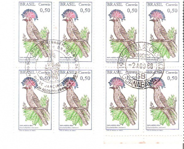 2 QUADRAS DO BRASIL - CARIMBO CBC + 1° DIA - RHM 602 - 1968