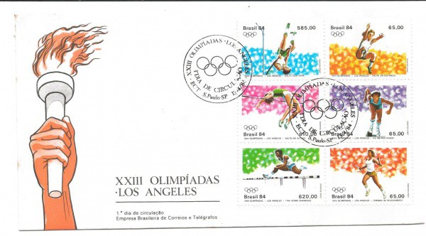 FDC-321 - TEMA OLIMPIADAS - CARIMBO CBC - 1984