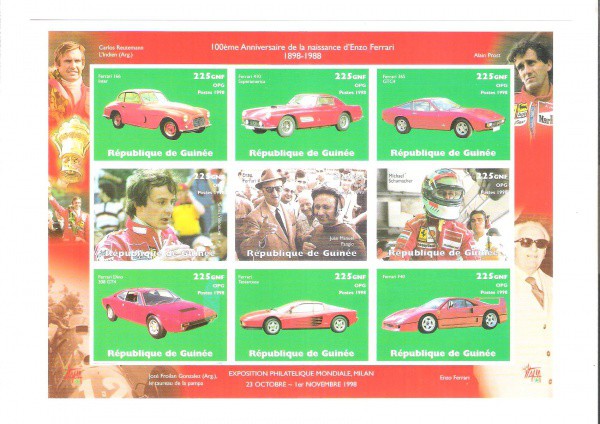 BLOCO ESTRANGEIRO - FERRARI - TEMATICOS CARROS - NOVO