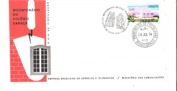 FDC-048 - CBC + 1 DIA - CARIMBO MINAS GERAIS - 06/07/74