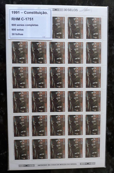 FOLHA DE SELO DO BRASIL - 900 SERIES COMPLETAS - 30 FOLHAS - RHM 1751 - NOVO