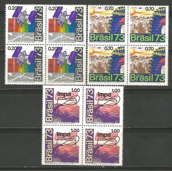 23  BRASIL  1973  Promoção das Ciências  Quadras Mint
