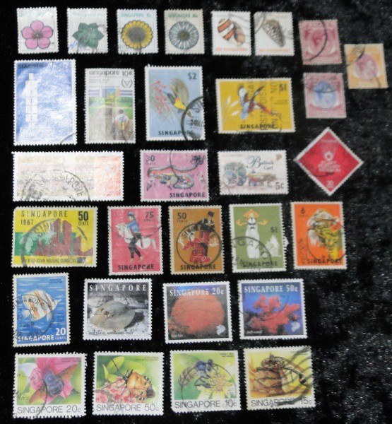 SINGAPURA- 30 SELOS DIFERENTES, USADOS - PAÍS DIFÍCIL - VEJA TODAS AS FOTOS