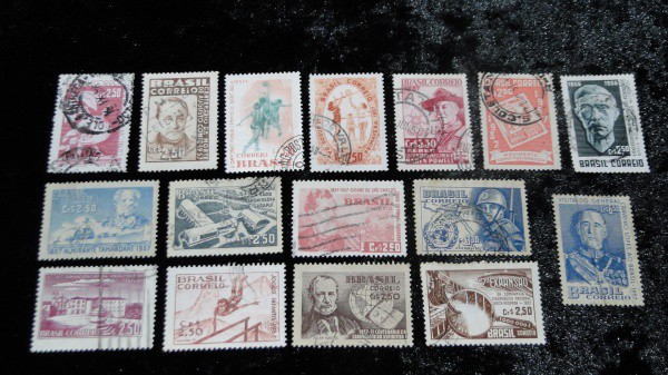 1957 - BRASIL USADOS, ANO COMPLETO (SÓ OS COMEMORATIVOS) - TOTAL DE 16 SELOS