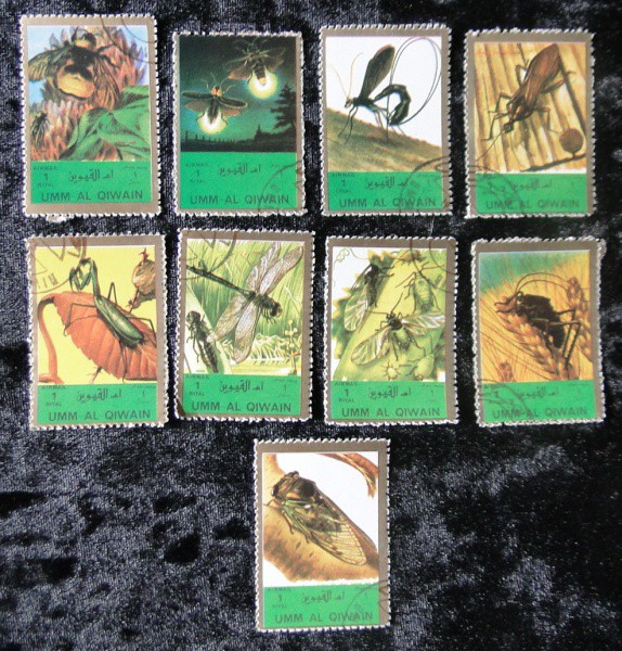 TEMÁTICOS: INSETOS: 09 SELOS, TEMÁTICA RARA - ÁRABES