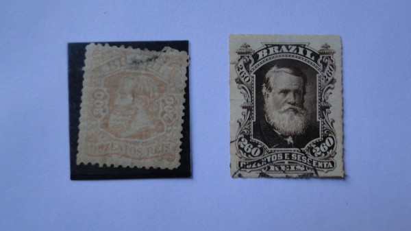 BRASIL IMPÉRIO: DOIS SELOS - D.PEDRO II - CABECINHA & BARBA-BRANCA - BONS VALORES